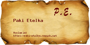 Paki Etelka névjegykártya